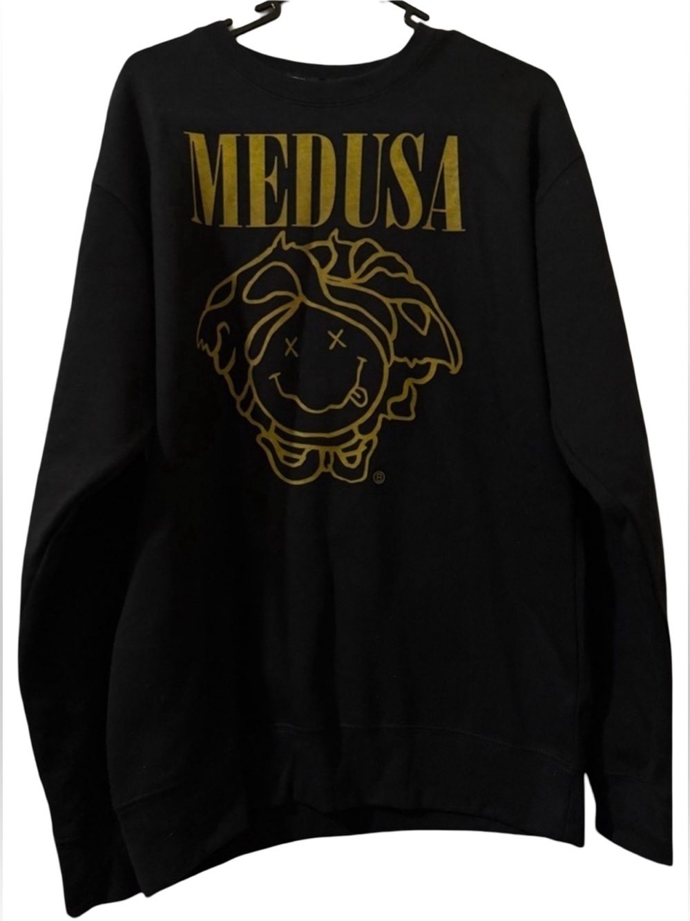 Brian Lichtenberg Men's Black Medusa Nirvana Graphic Sweatshirt Size Medium